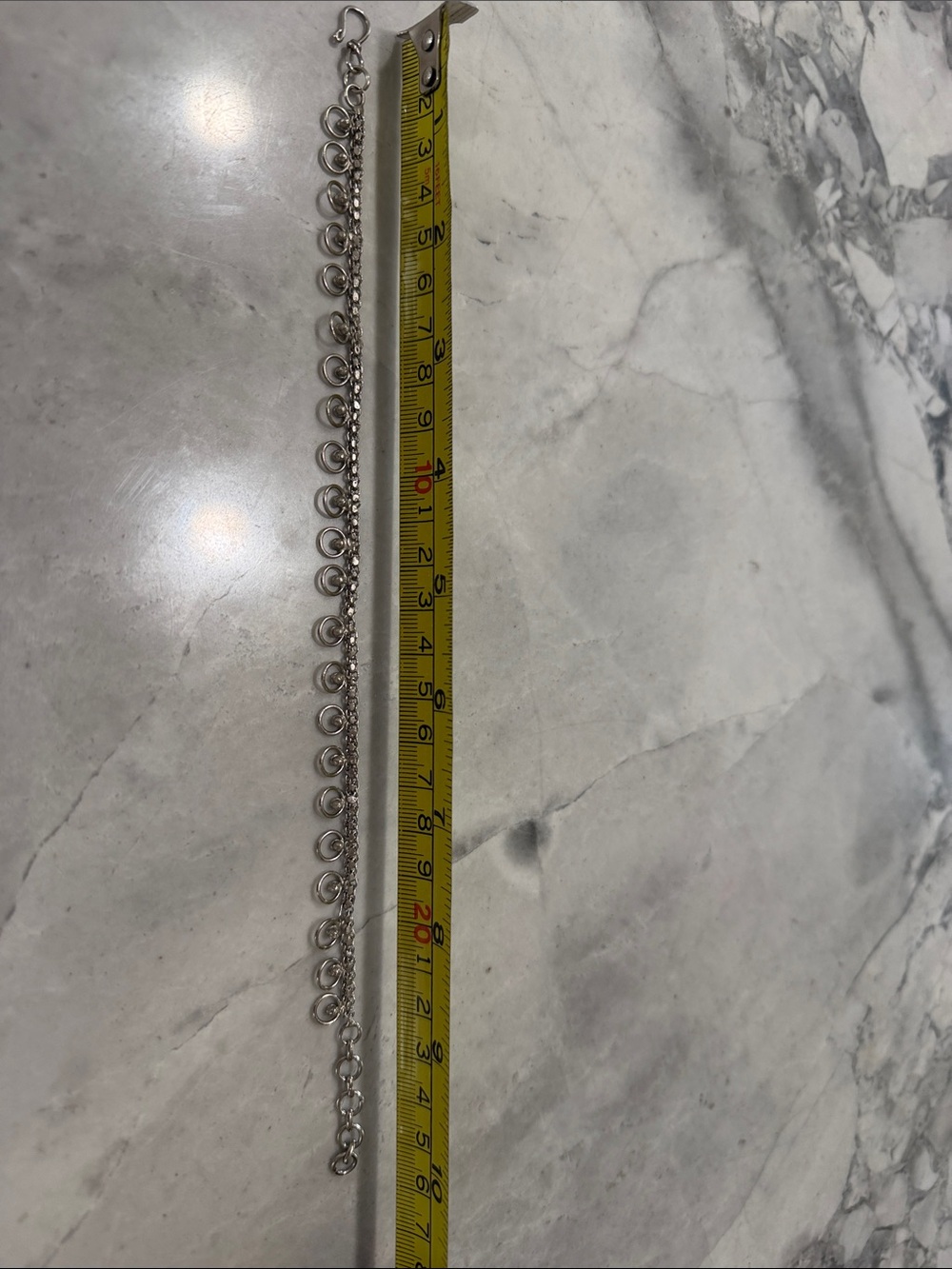 Silver Dangle Chain Anklet - Picture 2 of 2